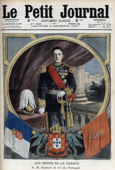 Ritratto di Manuel II re del Portogallo (1889-1932) durante la sua visita a Parigi - 