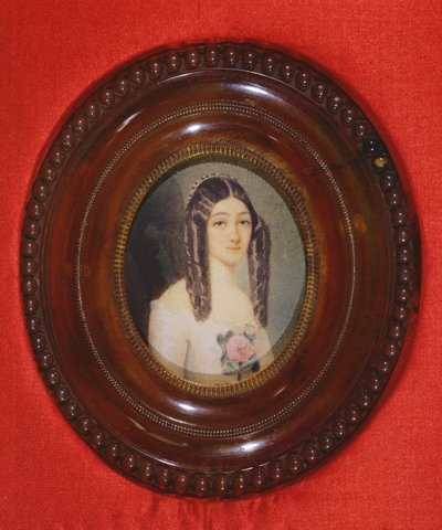 Ritratto di Marie Duplessis (1824-1847) anche conosciuta come La Dame aux Camelias, 1847 da French School