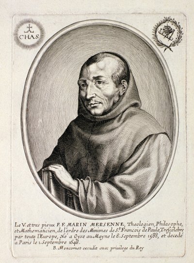 Ritratto di Marin Mersenne inciso da Balthazar Moncornet da French School