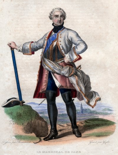 Ritratto di Maurice de Saxe (1696-1750), militare tedesco al servizio della Francia e maresciallo generale di Francia da French School
