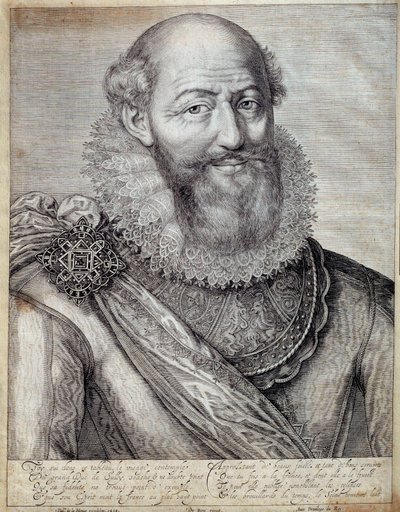 Ritratto di Maximilian di Bethune, Duca di Sully (1560-1641). Incisione del XVII secolo. Pau, Museo del Castello da French School