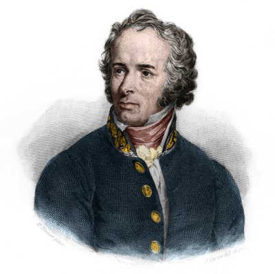 Ritratto di Maximilien Sebastien Foy (1775-1825), leader militare e statista francese. in "LIBRE DES SPEAKERS" di Louis de Cormenin Timon. 1842. Collezione privata da French School
