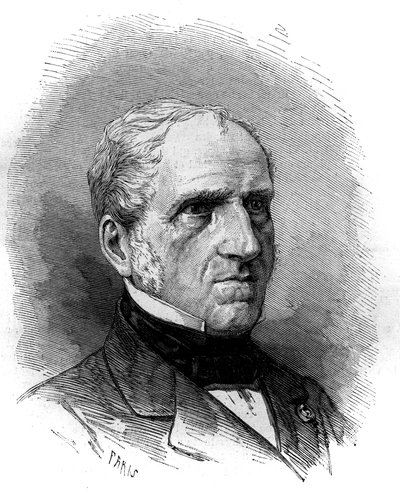 Ritratto di Michel Charles (1793-1880), matematico francese. Incisione in "Le Monde Illustré" n.1240 del 1 gennaio 1881 da French School