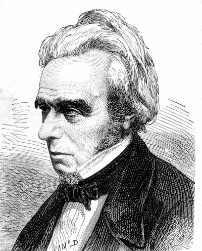 Ritratto di Michael Faraday (1791 - 1867), fisico e chimico britannico - in "Album della Scienza; illustri scienziati; Grandi scoperte" 1896 da French School