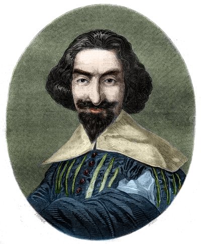 Ritratto di Miguel de Cervantes Saavedra (1547-1616), scrittore spagnolo. Incisione del 1852 dal dipinto di Velasquez da French School