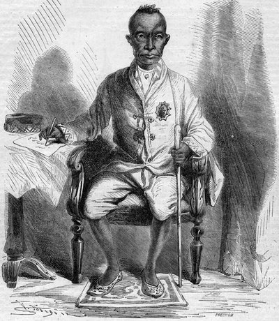 Ritratto di Mongkut (Rama IV o Phrachomklao) (1804-1868), Re del Siam (oggi, Thailandia). Incisione in 