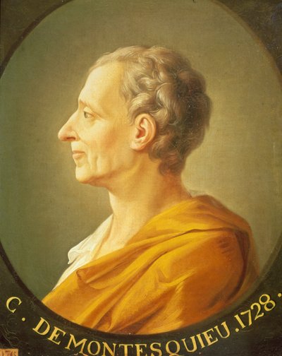 Ritratto di Montesquieu (1689 - 1755) in medaglione da French School