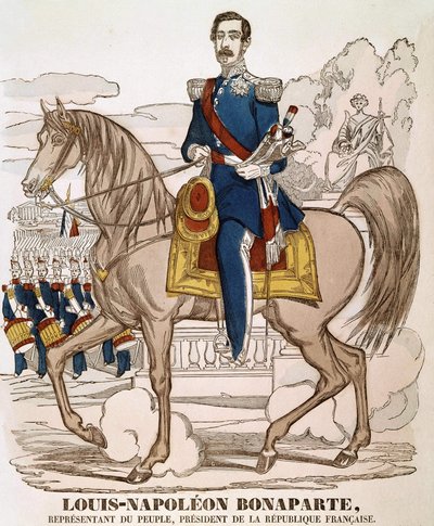 Ritratto di Napoleone III - rappresentante del popolo, Presidente della Repubblica Francese. (Charles Louis Napoleone Bonaparte) (1808 - 1873). Immagine di Epinal da French School