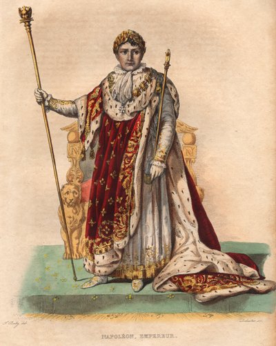 Ritratto di Napoleone I (Napoleone Bonaparte) (1769-1821), Imperatore dei Francesi, in vesti imperiali. da French School
