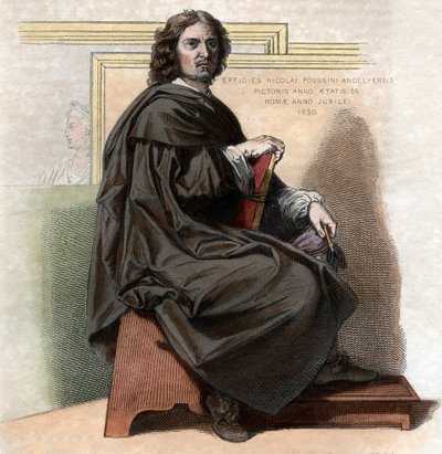 Ritratto di Nicolas Poussin (1594-1665), pittore francese da French School