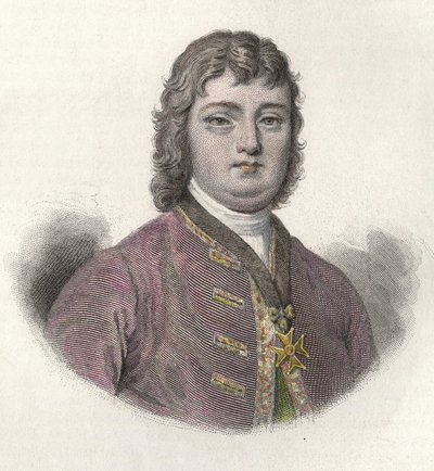 Ritratto di Nicolas Roze detto il Cavaliere Roze (1675-1733), militare e governatore francese. in "Portraits des Hommes Useful" da French School