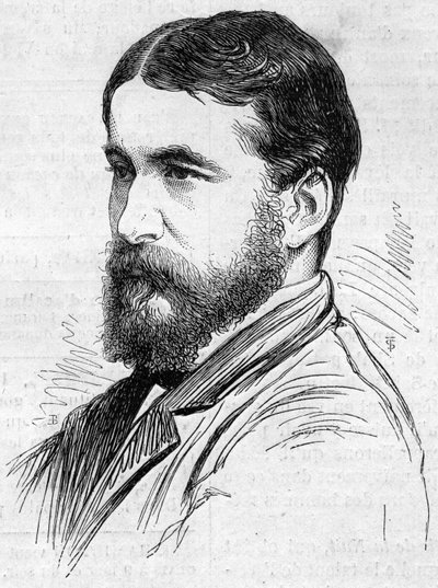 Ritratto di Norman Lockyer, astronomo inglese, inventore di un metodo per osservare le protuberanze solari. Incisione in 