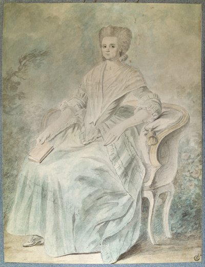 Ritratto di Olympe de Gouges (vedova Aubry conosciuta anche come Marie Gouze) (Madame Aubry) (1748-1793) femminista, politica e donna di lettere. Parigi, Museo del Louvre da French School