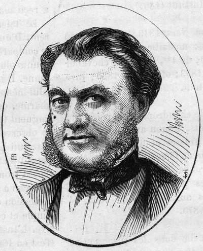 Ritratto di Paul Abadie (1812-1884), architetto francese. Incisione in "Le Monde Illustré" n.890 del 2 maggio 1874 da French School