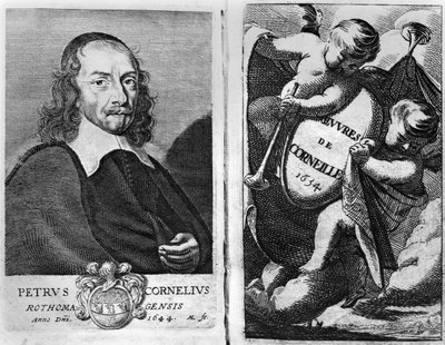 Ritratto di Pierre Corneille (1606-84) 1644, frontespizio per un