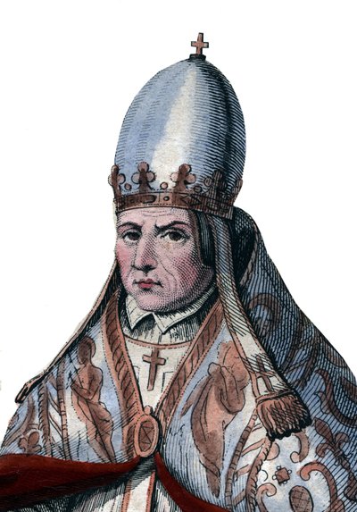 Ritratto di Papa Silvestro II (c. 938-1003) da French School