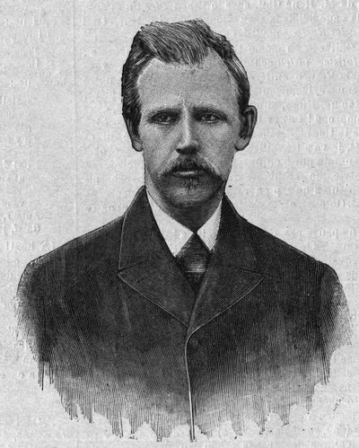 Ritratto di Fridtjof Nansen (1861-1930), esploratore norvegese. Incisione in "La gazette du dimanche" del 5 marzo da French School