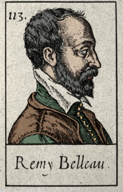 Ritratto di Remy Belleau (1528-1577) poeta francese membro del movimento della Pleiade. Incisione del XIX secolo. da French School