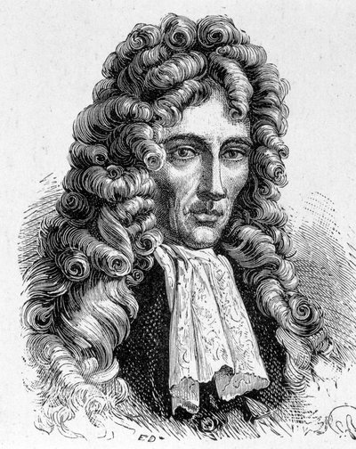 Ritratto di Robert Boyle (1627 - 1691), fisico e chimico irlandese - in "Album della Scienza; studiosi illustri; Grandi scoperte" 1896 da French School