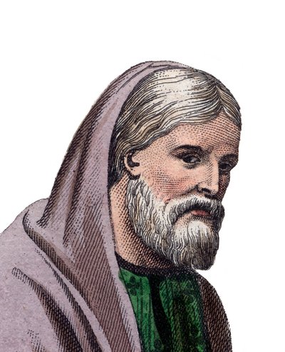 Ritratto di San Gregorio di Tours (538-594), storico francese e vescovo di Tours da French School