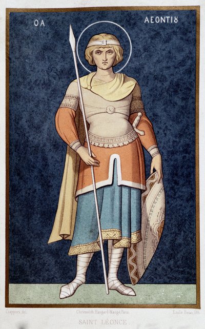 Ritratto di San Leone dopo mosaico greco XI secolo da French School