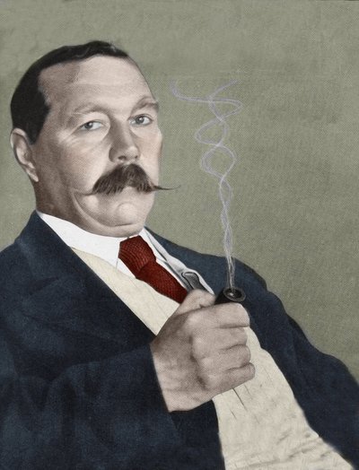 Ritratto di Sir Arthur Conan Doyle (1859-1930), scrittore inglese, creatore del personaggio di "Sherlock Holmes". 1919. da French School