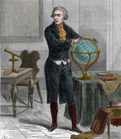 Ritratto di Sir Friedrich Wilhelm Herschel (1738-1822), astronomo e fisico britannico-tedesco - Ritratto di William Herschel astronomo britannico di origine tedesca - Incisione in "Sciences à la portée de tous - physique et chimie populaires" di Alexis Cle da French School