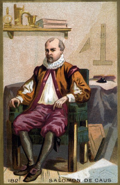 Ritratto di Salomon de Caus (1576-1626). Cromolitografia della fine del XIX secolo. da French School