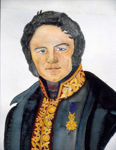 Ritratto di Stendhal in costume da console - dipinto di S. Valérie da French School