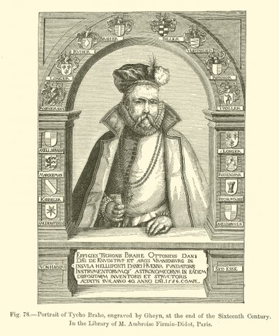Ritratto di Tycho Brahe, inciso da Gheyn, alla fine del XVI secolo da French School
