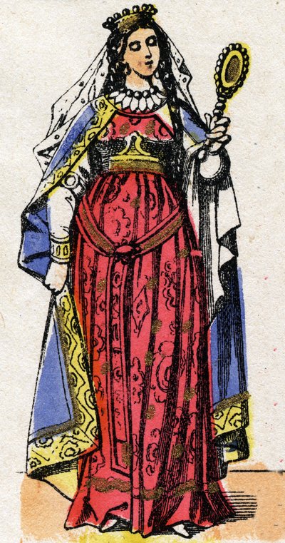 Ritratto di Ultrogothe (morta dopo il 566-567) regina di Francia e moglie di Childeberto I da French School