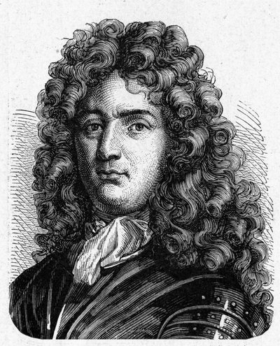Ritratto di Vauban (1633 - 1707). (Sébastien Le Prestre de Vauban) (Maresciallo di Francia e ingegnere militare) - in "Album della Scienza; illustri scienziati; Grandi scoperte" 1896 da French School