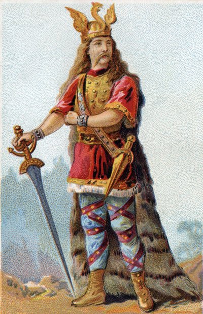 Ritratto di Vercingetorige (72-46 a.C.), Re dei Galli. Cromolitografia intorno al 1890 da French School