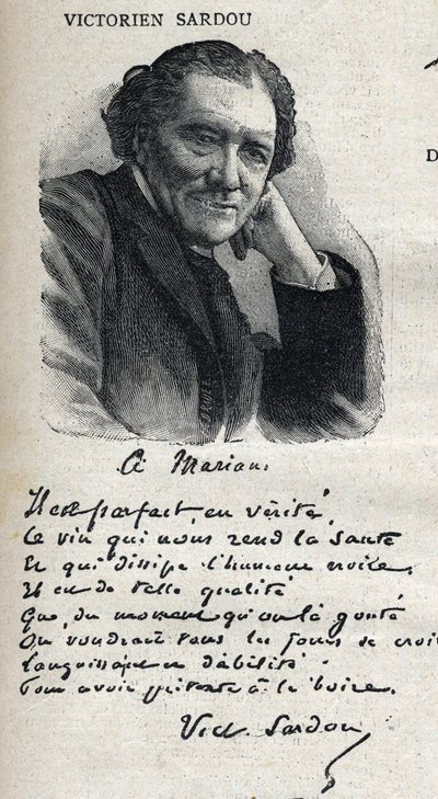Ritratto di Victorien Sardou (1831-1908), drammaturgo, in "Le Petit Parisien". da French School