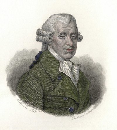 Ritratto di William Hawes (1736-1808), medico inglese. In "Portraits of Useful Men" da French School