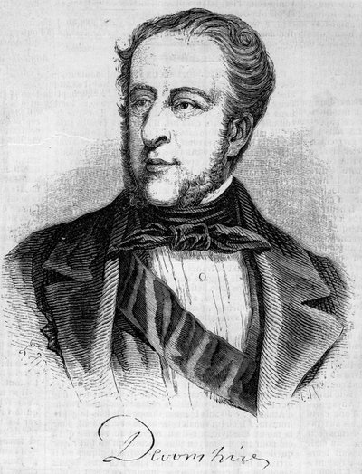 Ritratto di William Spencer Cavendish (1790-1858), Duca di Devonshire. Incisione in “Le Monde Illustré” n°45 del 20 febbraio 1858. da French School