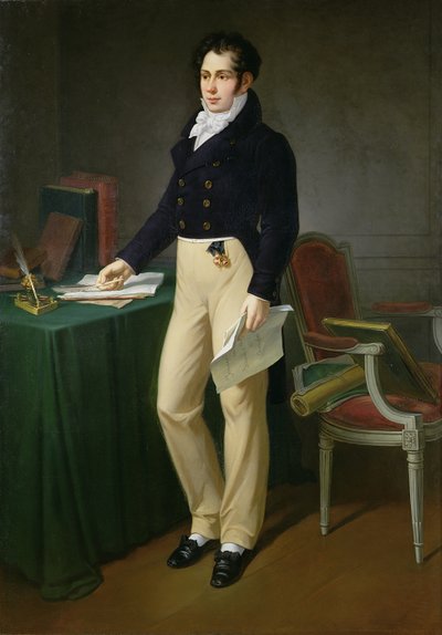 Ritratto di un giovane che tiene il Journal des Sourds-Muets et Aveugles, c.1830-40 da French School
