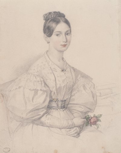 Ritratto di una giovane donna da French School