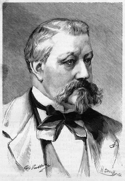Ritratto del giornalista e romanziere Alberic Second deceduto nel 1887, in Le Monde Illustré da French School