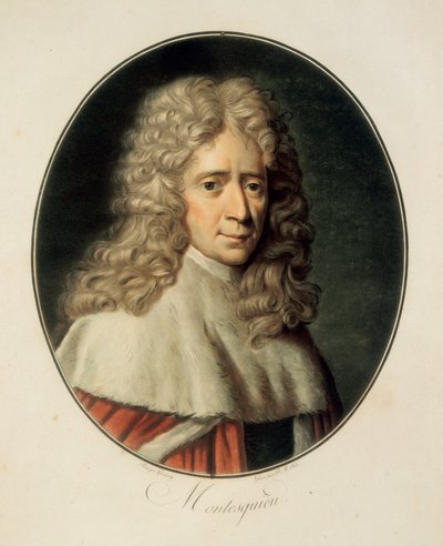 Ritratto del filosofo e politico francese Charles de Secondat, Barone de la Brède et de Montesquieu da French School