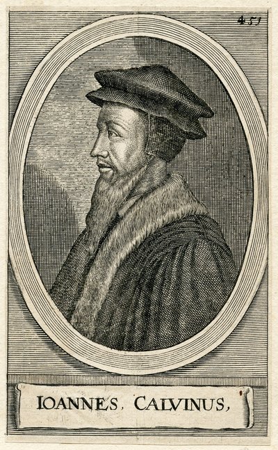 Ritratto del teologo francese Giovanni Calvino da French School