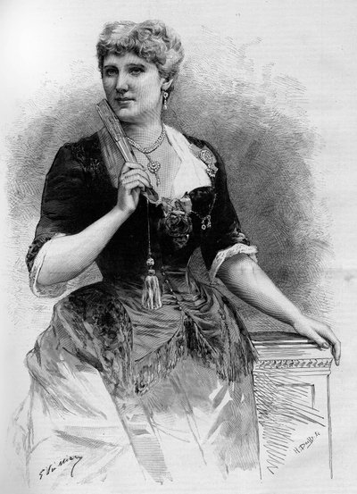 Ritratto del soprano svedese Christine Nilsson (1843-1921), in Le Monde Illustré 1887 da French School