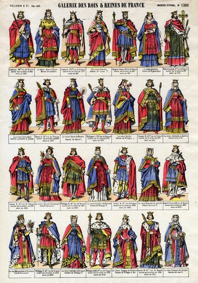 Ritratto dei re e delle regine di Francia della dinastia dei Capetingi da Lotario (941-986) a Luigi X l