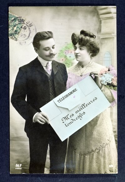 Telegramma cartolina inviato nel 1907 da French School