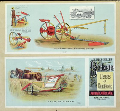 Poster pubblicitario per Aultman-Miller Buckeye Binders and Reapers, fine XIX secolo da French School