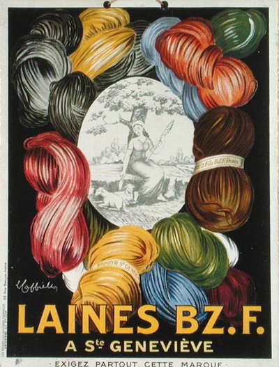 Poster pubblicitario del marchio di lana 