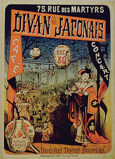 Poster pubblicitario per Divan Japonais, Parigi da French School