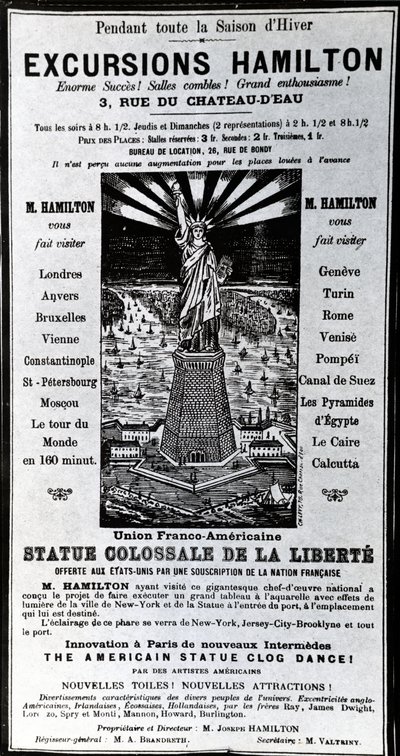 Poster pubblicitario delle Escursioni Hamilton, c.1890 da French School