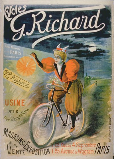 Poster pubblicitario per G. Richard Cycles, Parigi da French School