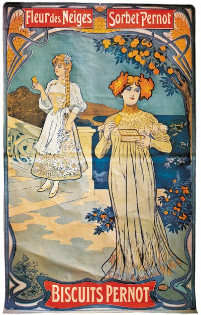 Poster pubblicitario per i biscotti Pernod, 1897 da French School